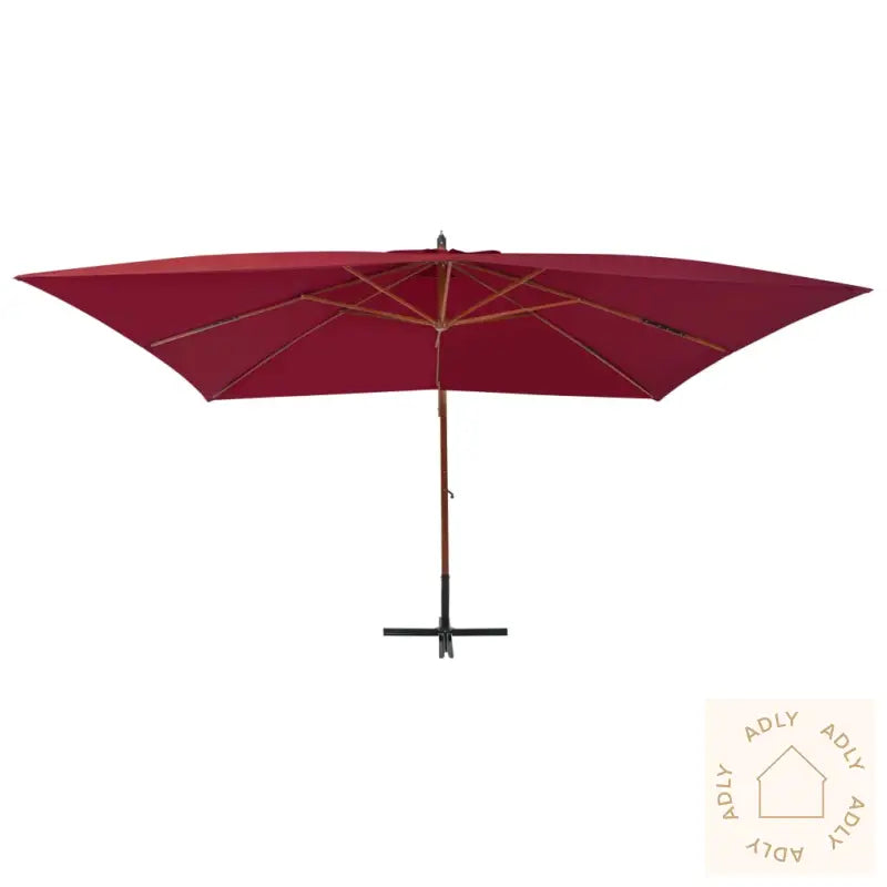 Hengende Hageparasoll Med Trestang 400X300 Cm Vinrød