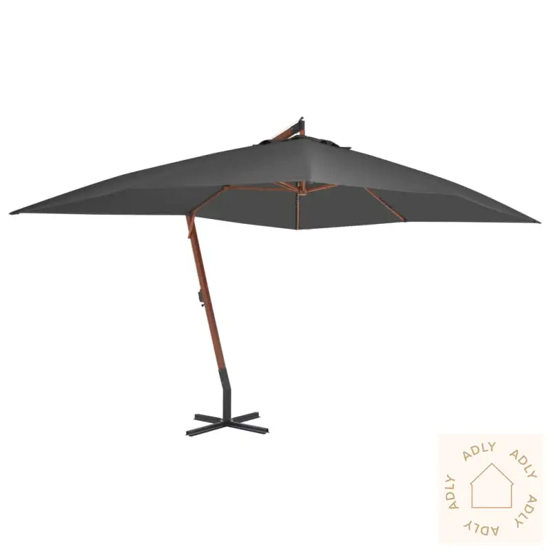 Hengende Hageparasoll Med Trestang 400X300 Cm Antrasitt