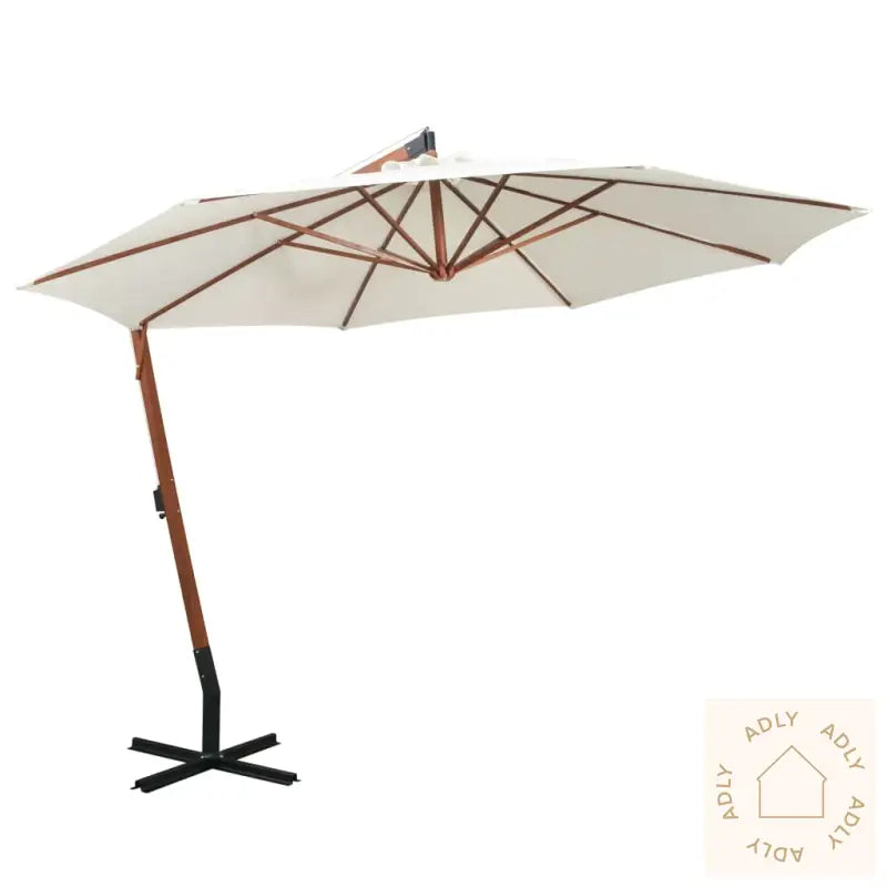 Hengeparasoll 350 Cm Trestang Hvit