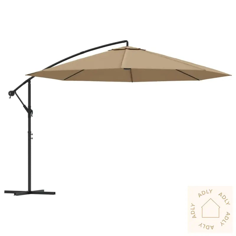 Hengende Hageparasoll Med Aluminiumsstang 350 Cm Gråbrun