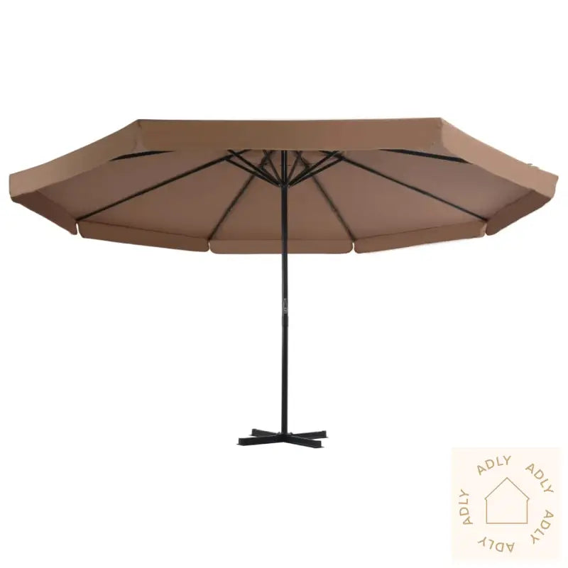 Parasol Med Aluminiumsstang 500 Cm Gråbrun