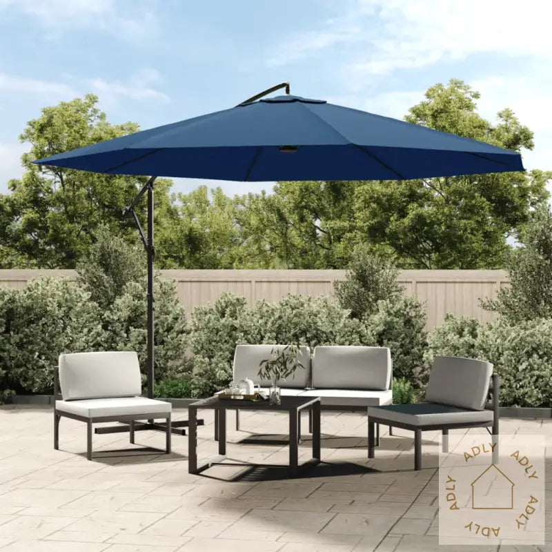 Hengende Hageparasoll Med Aluminiumsstang 350 Cm Blå