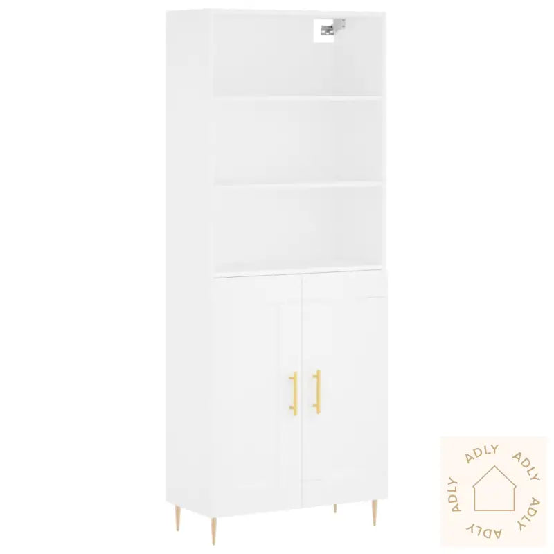 Highboard Hvit 69,5X34X180 Cm Konstruert Tre