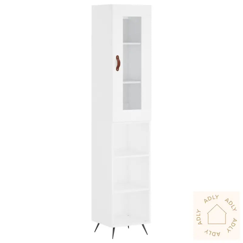 Highboard Hvit 34,5X34X180 Cm Konstruert Tre