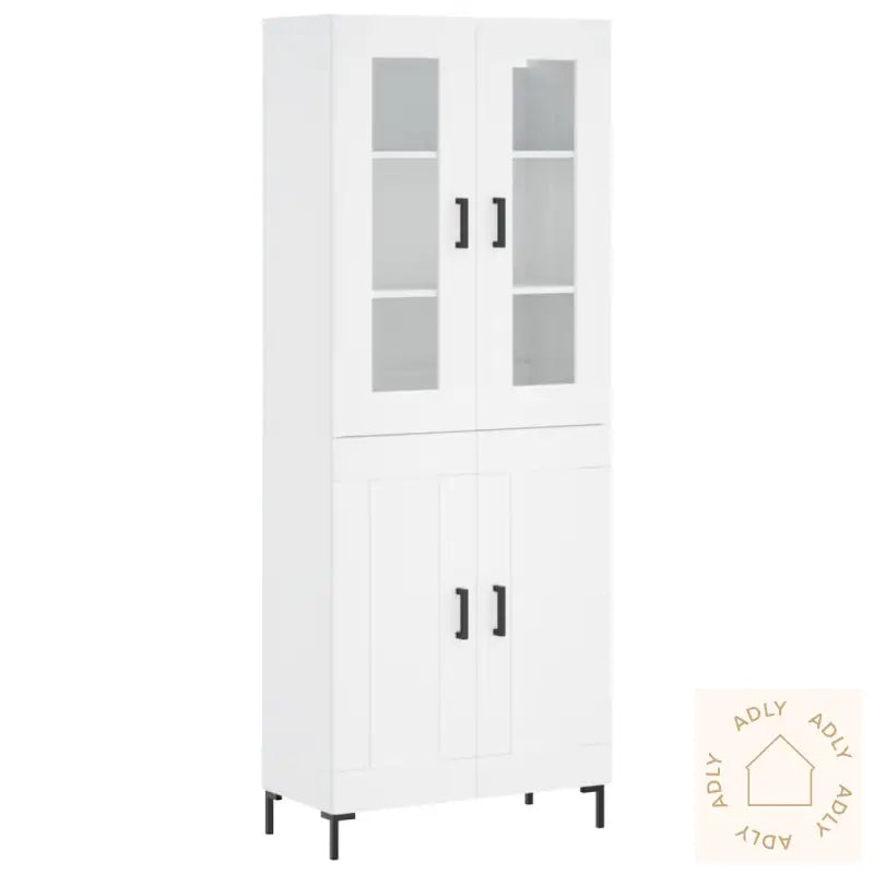 Highboard Hvit 69,5X34X180 Cm Konstruert Tre