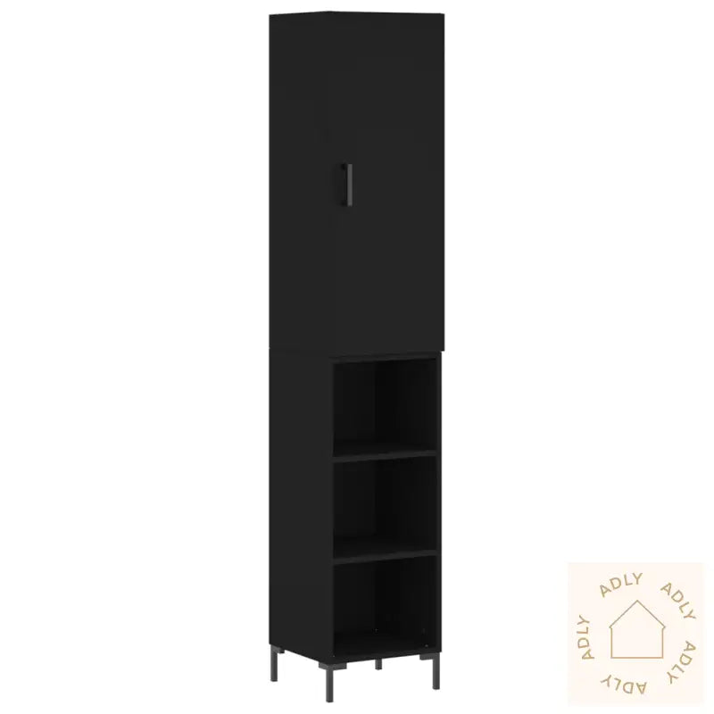 Highboard Svart 34,5X34X180 Cm Konstruert Tre