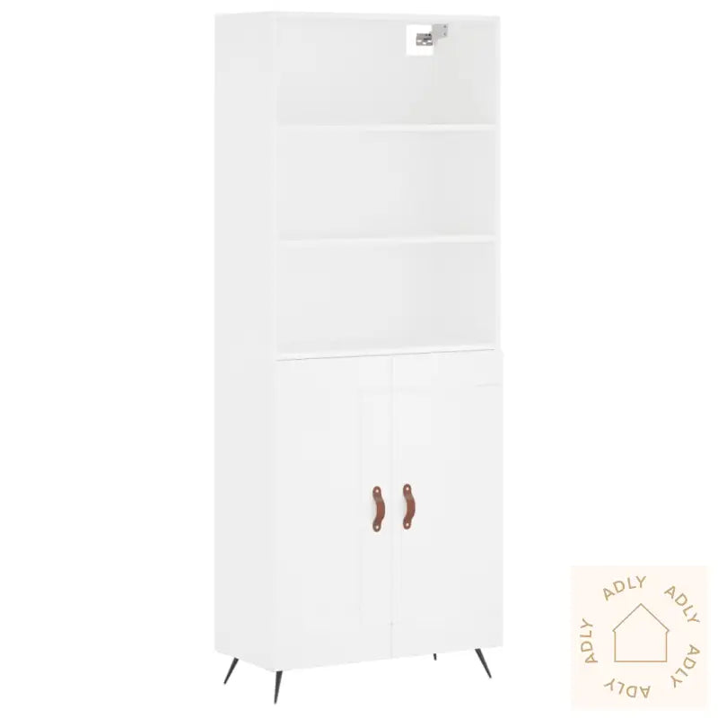 Highboard Hvit 69,5X34X180 Cm Konstruert Tre