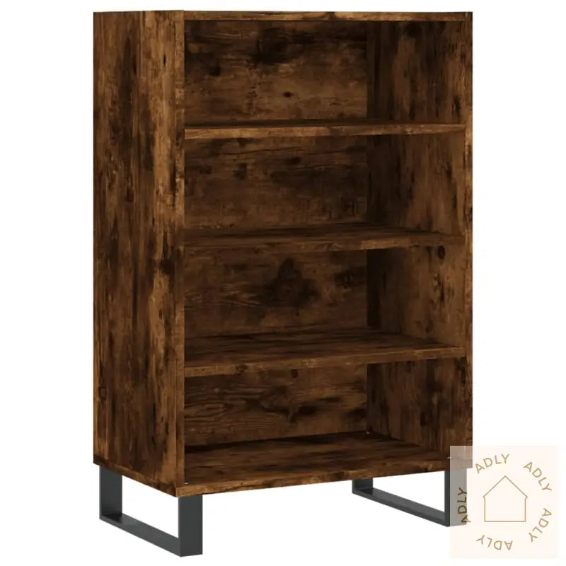 Highboard Røkt Eik 57X35X90 Cm Konstruert Tre