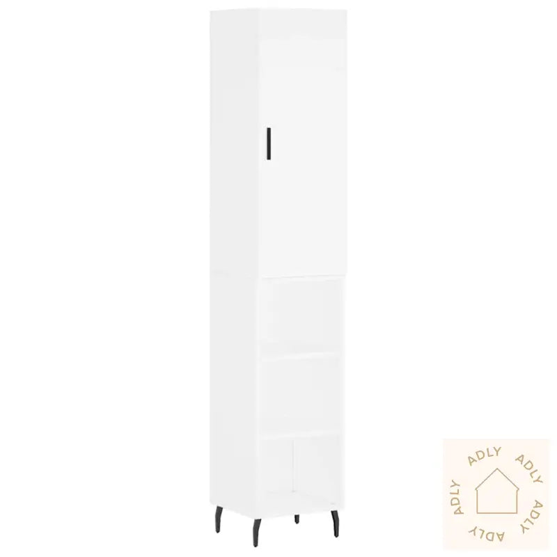 Highboard Hvit 34,5X34X180 Cm Konstruert Tre