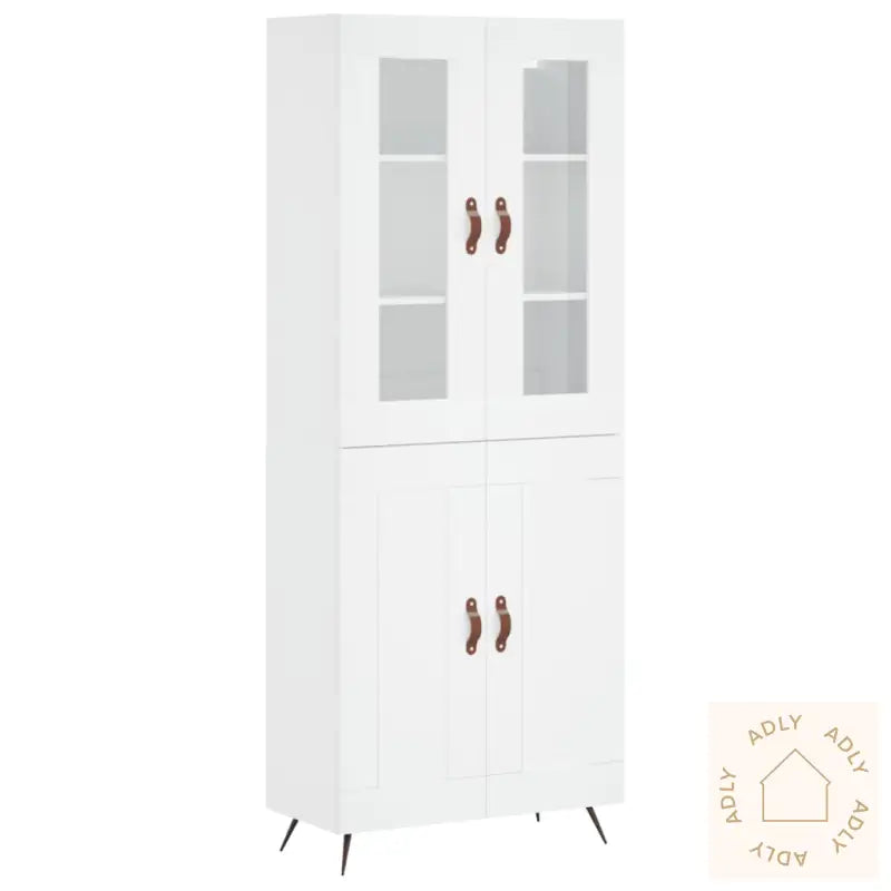 Highboard Hvit 69,5X34X180 Cm Konstruert Tre