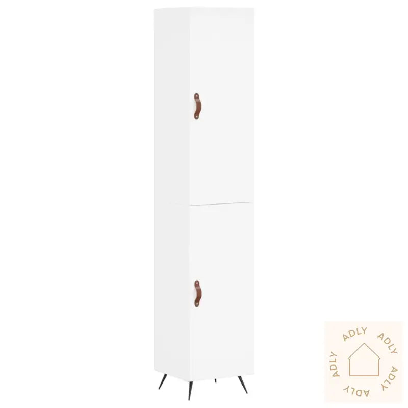 Highboard Hvit 34,5X34X180 Cm Konstruert Tre