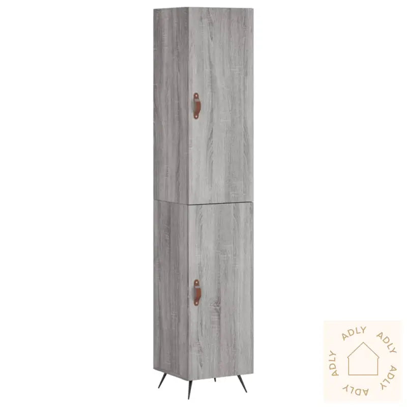 Highboard Grå Sonoma 34,5X34X180 Cm Konstruert Tre