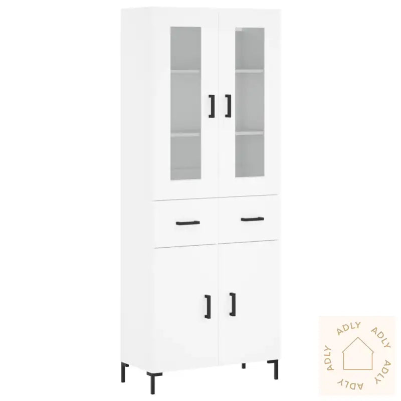 Highboard Hvit 69,5X34X180 Cm Konstruert Tre