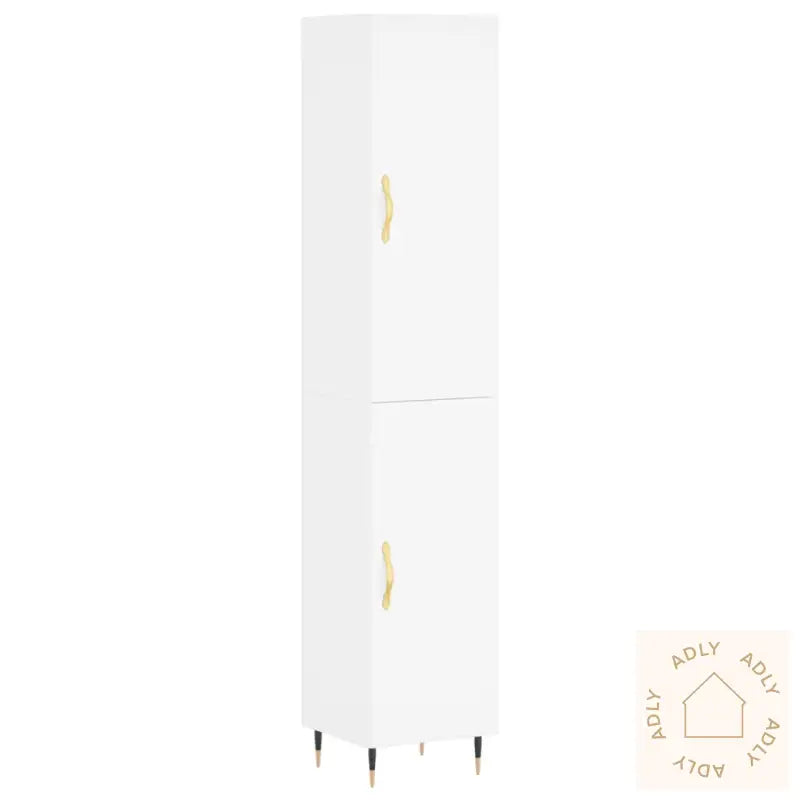 Highboard Hvit 34,5X34X180 Cm Konstruert Tre