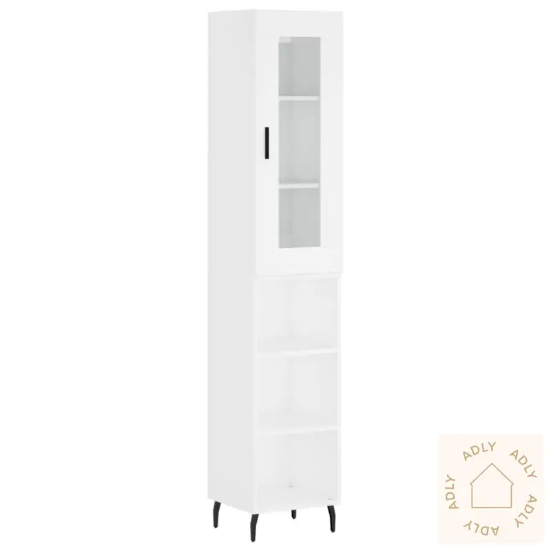 Highboard Hvit 34,5X34X180 Cm Konstruert Tre