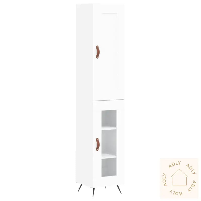 Highboard Hvit 34,5X34X180 Cm Konstruert Tre