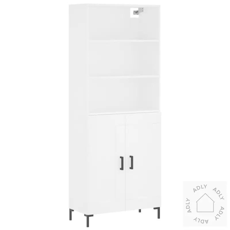 Highboard Hvit 69,5X34X180 Cm Konstruert Tre