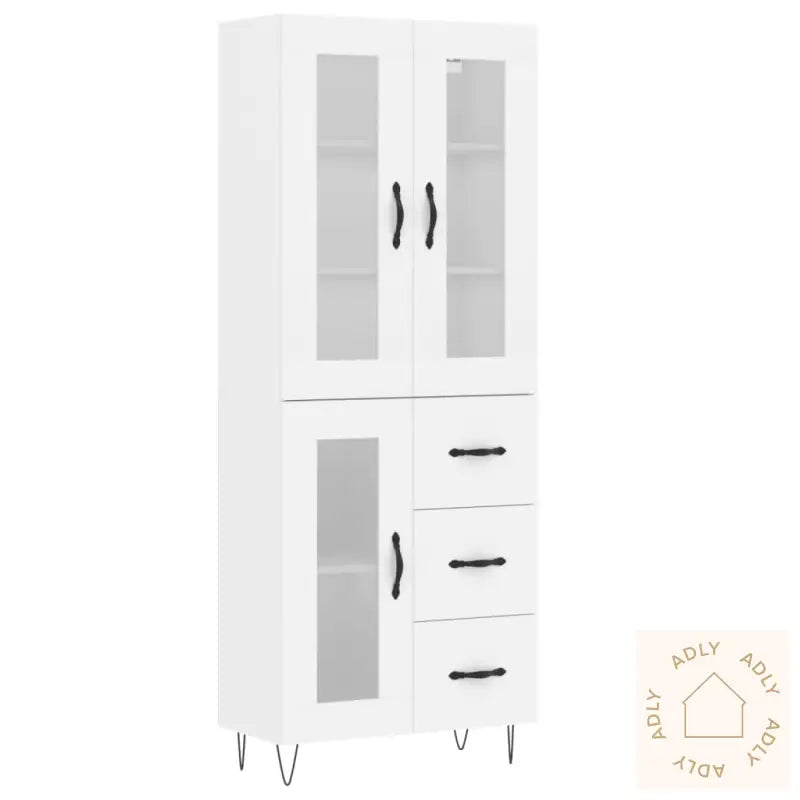 Highboard Hvit 69,5X34X180 Cm Konstruert Tre