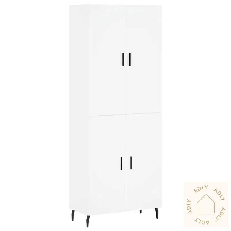 Highboard Hvit 69,5X34X180 Cm Konstruert Tre