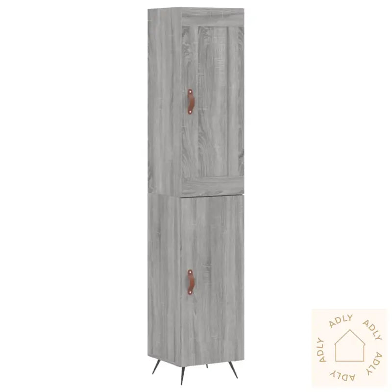 Highboard Grå Sonoma 34,5X34X180 Cm Konstruert Tre
