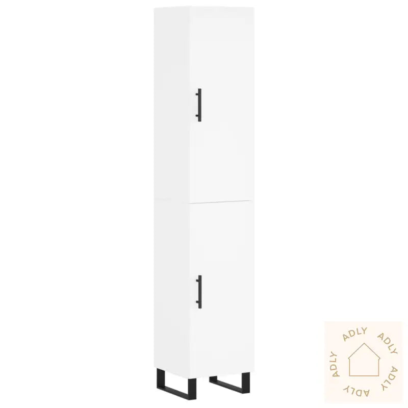 Highboard Hvit 34,5X34X180 Cm Konstruert Tre