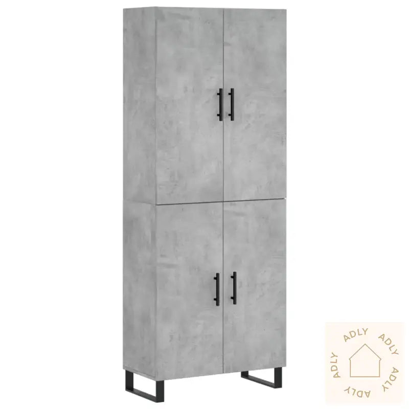 Highboard Betonggrå 69,5X34X180 Cm Konstruert Tre
