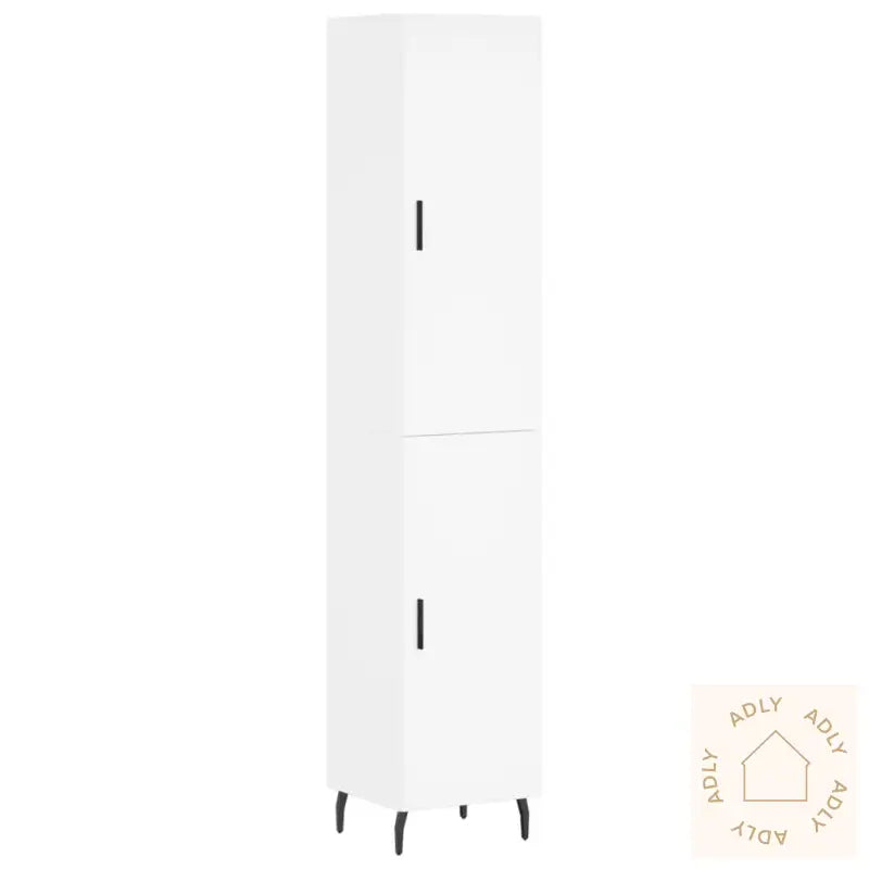 Highboard Hvit 34,5X34X180 Cm Konstruert Tre