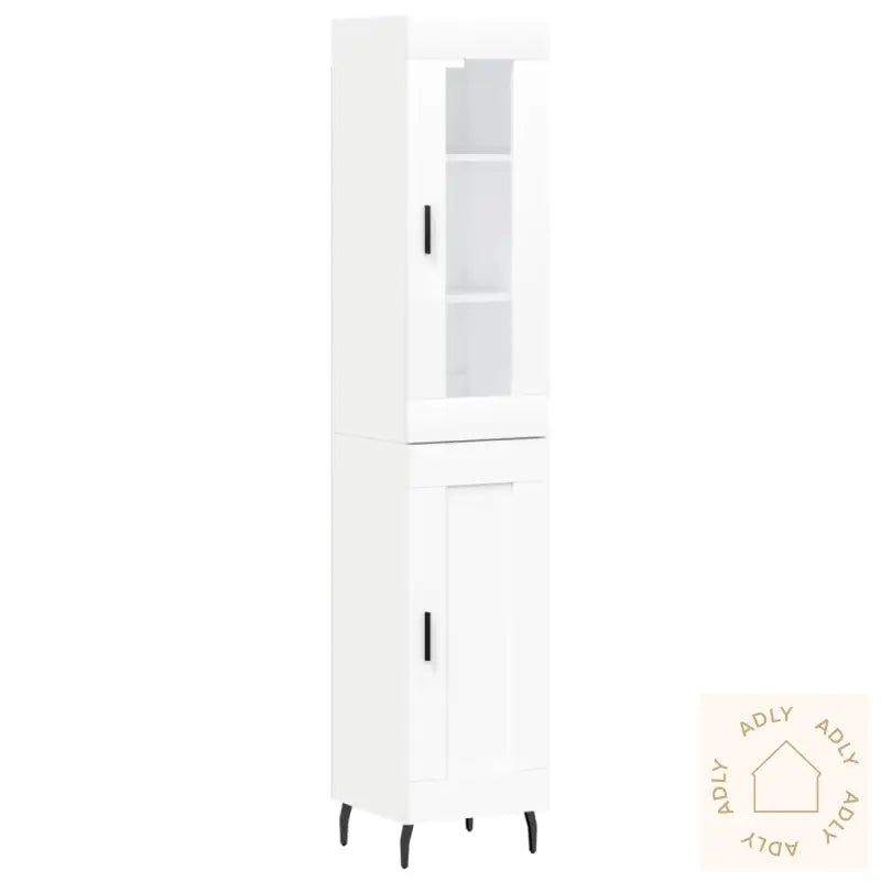 Highboard Hvit 34,5X34X180 Cm Konstruert Tre