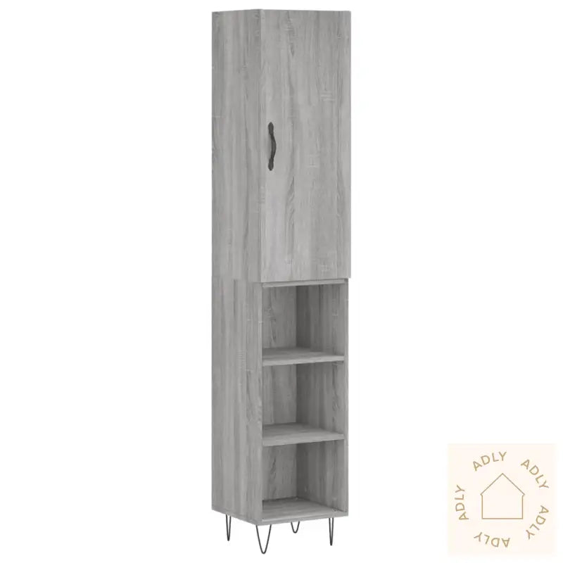 Highboard Grå Sonoma 34,5X34X180 Cm Konstruert Tre