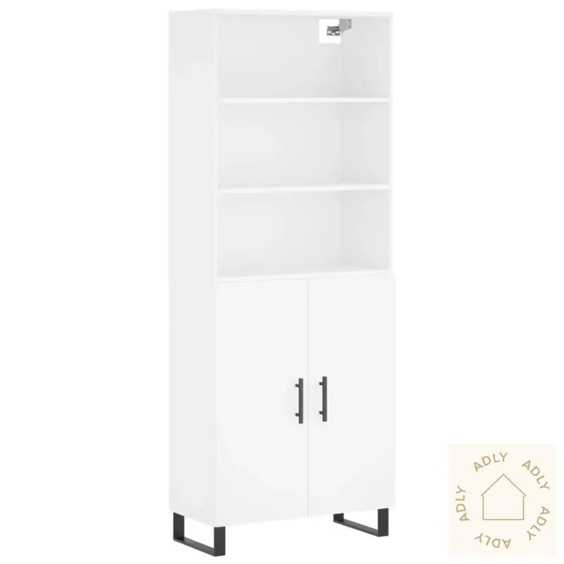Highboard Hvit 69,5X34X180 Cm Konstruert Tre