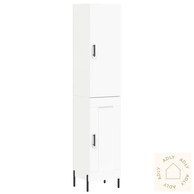 Highboard Hvit 34,5X34X180 Cm Konstruert Tre