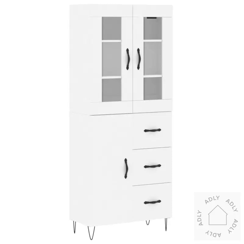 Highboard Hvit 69,5X34X180 Cm Konstruert Tre