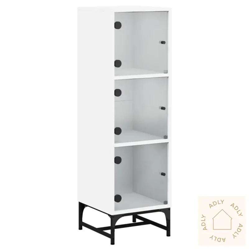Highboard Med Glassdører Hvit 35X37X120 Cm