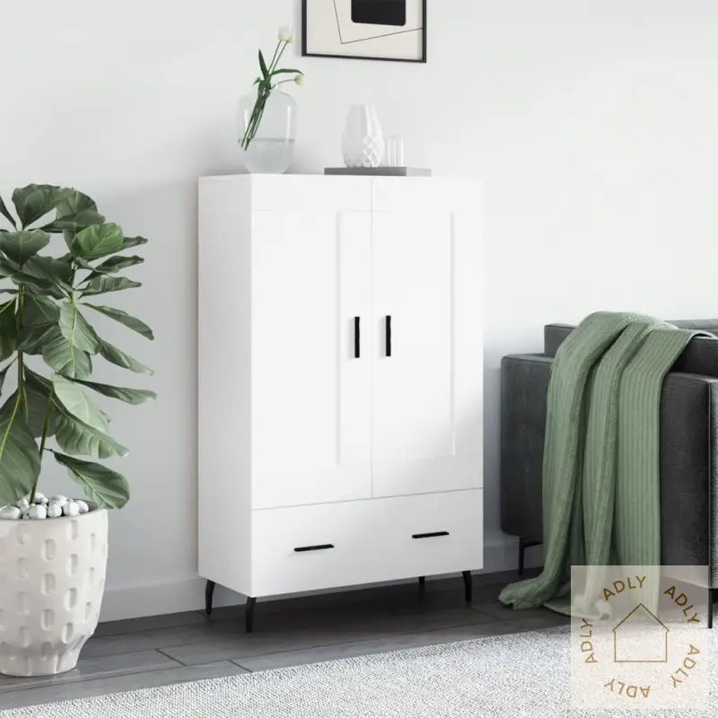 Highboard Hvit 69,5X31X115 Cm Konstruert Tre