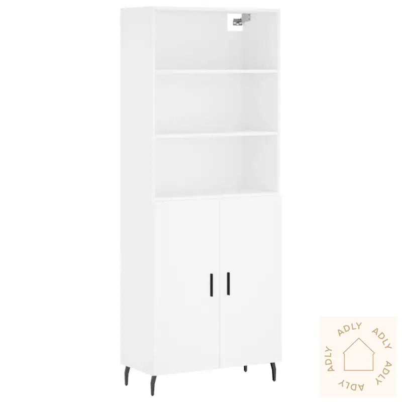 Highboard Hvit 69,5X34X180 Cm Konstruert Tre