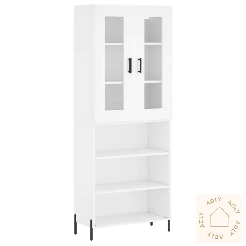 Highboard Hvit 69,5X34X180 Cm Konstruert Tre