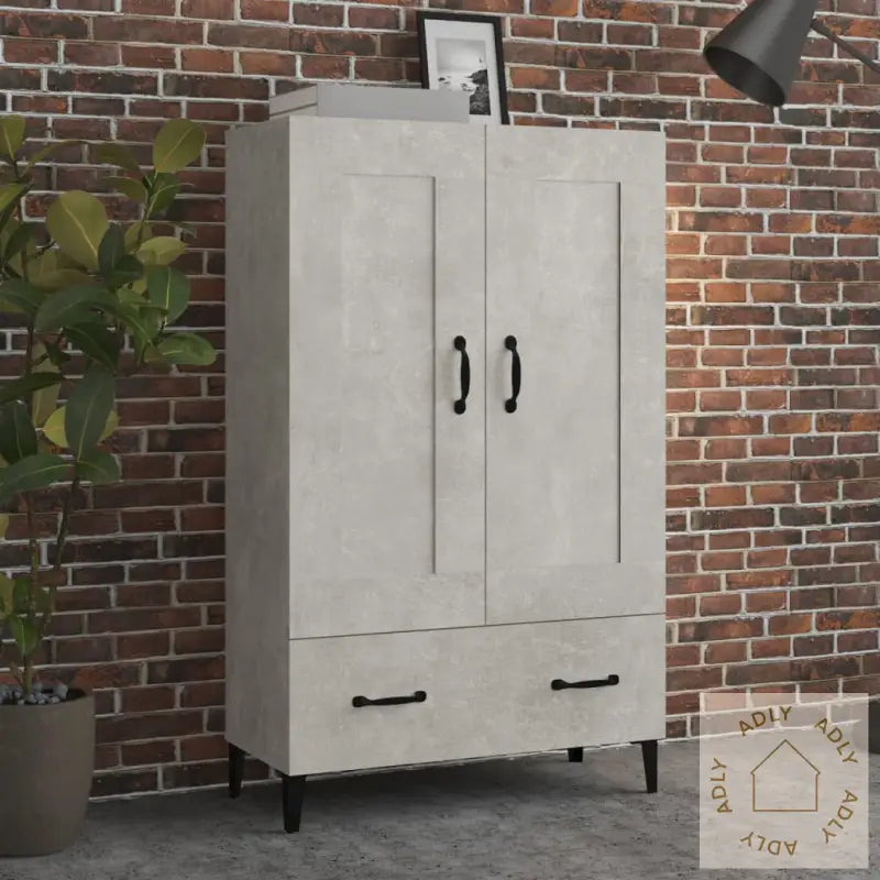 Highboard Betonggrå 70X31X115 Cm Konstruert Tre