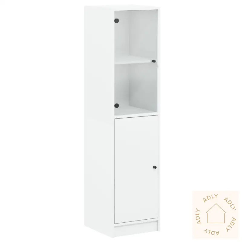 Highboard Med Glassdører Hvit 35X37X142 Cm
