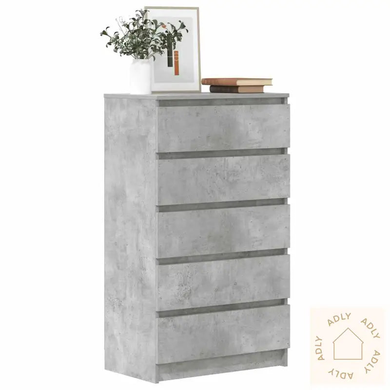 Kommode Betonggrå 60X36X103 Cm Konstruert Tre