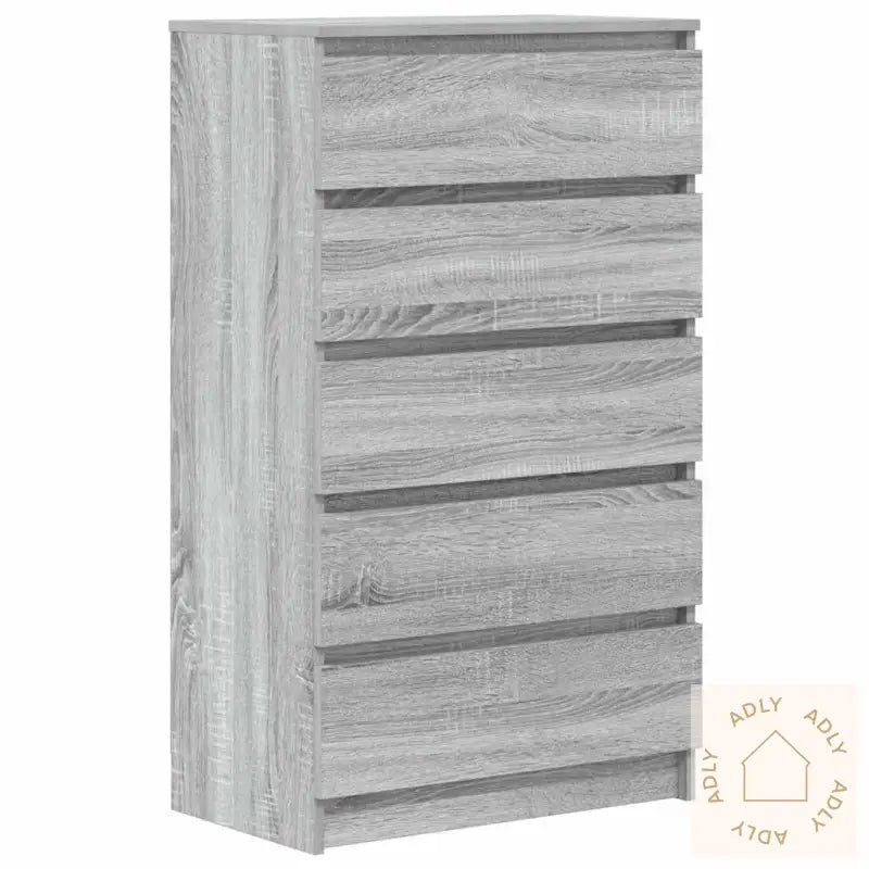 Kommode Grå Sonoma 60X36X103 Cm Konstruert Tre
