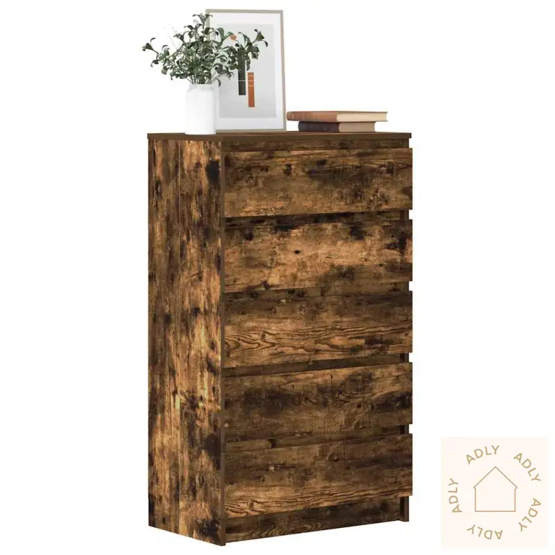 Kommode Røkt Eik 60X36X103 Cm Konstruert Tre