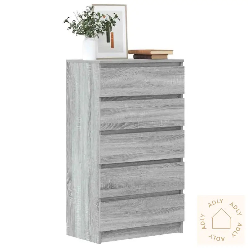 Kommode Grå Sonoma 60X36X103 Cm Konstruert Tre