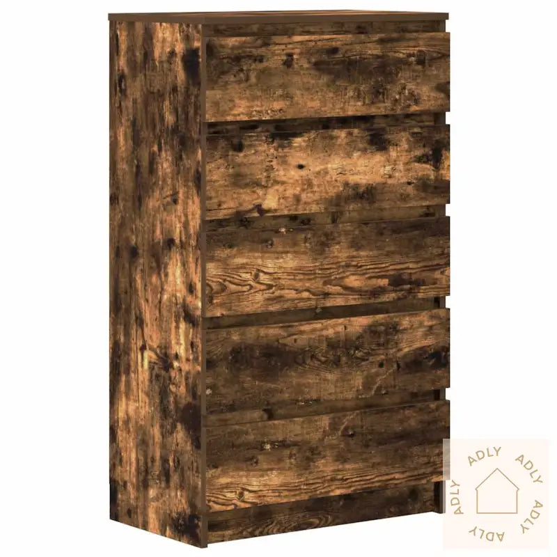 Kommode Røkt Eik 60X36X103 Cm Konstruert Tre