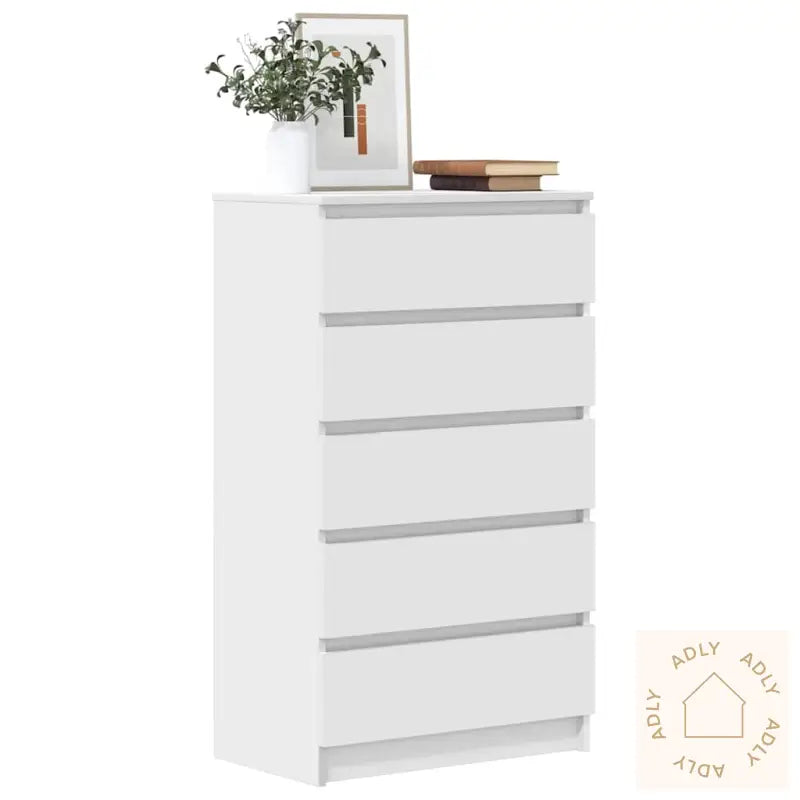 Kommode Hvit 60X36X103 Cm Konstruert Tre