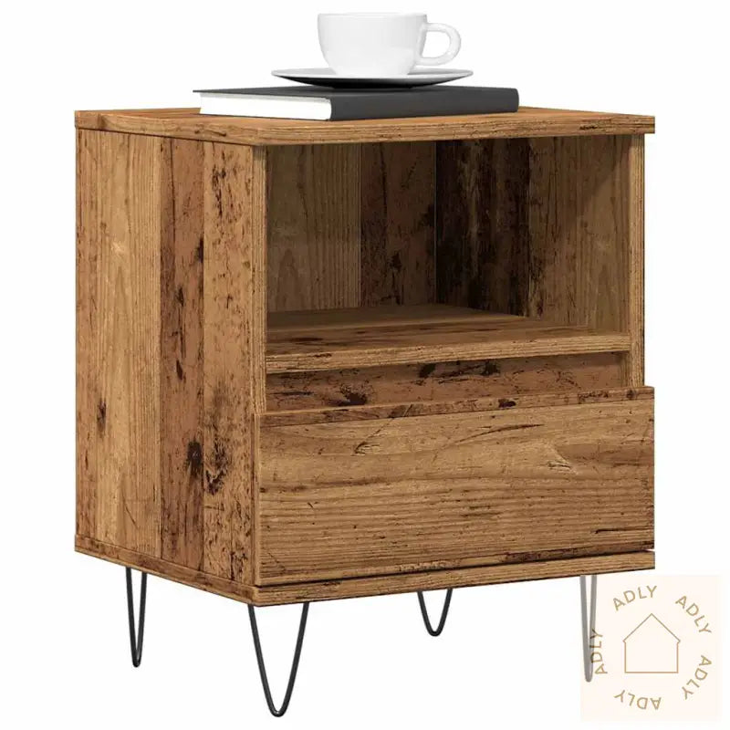 Nattbord Gammelt Tre 40X35X50 Cm Konstruert Tre