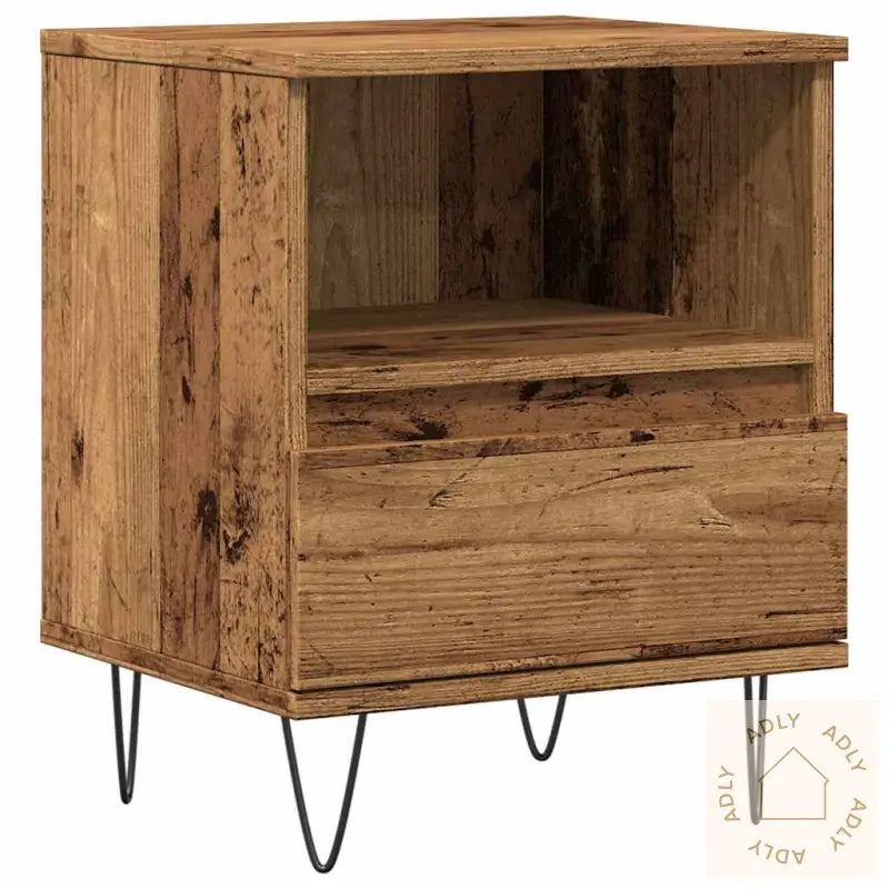 Nattbord Gammelt Tre 40X35X50 Cm Konstruert Tre