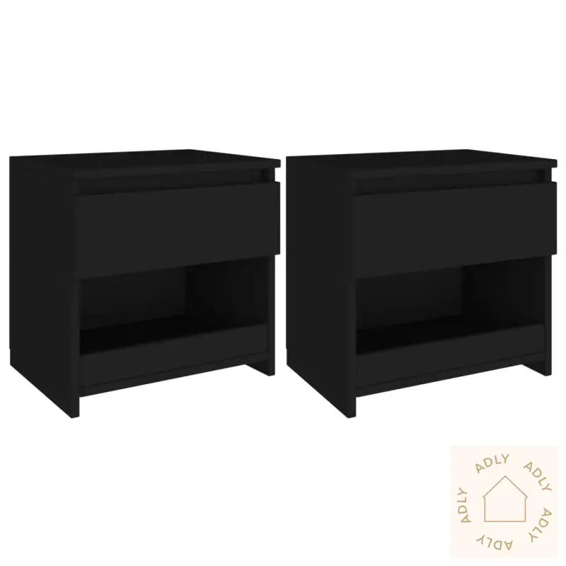 Nattbord 2 Stk Svart 40X30X39 Cm Konstruert Tre