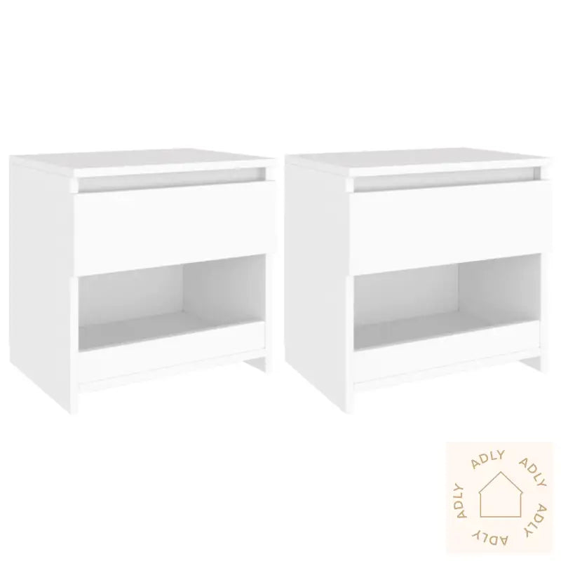 Nattbord 2 Stk Hvit 40X30X39 Cm Konstruert Tre