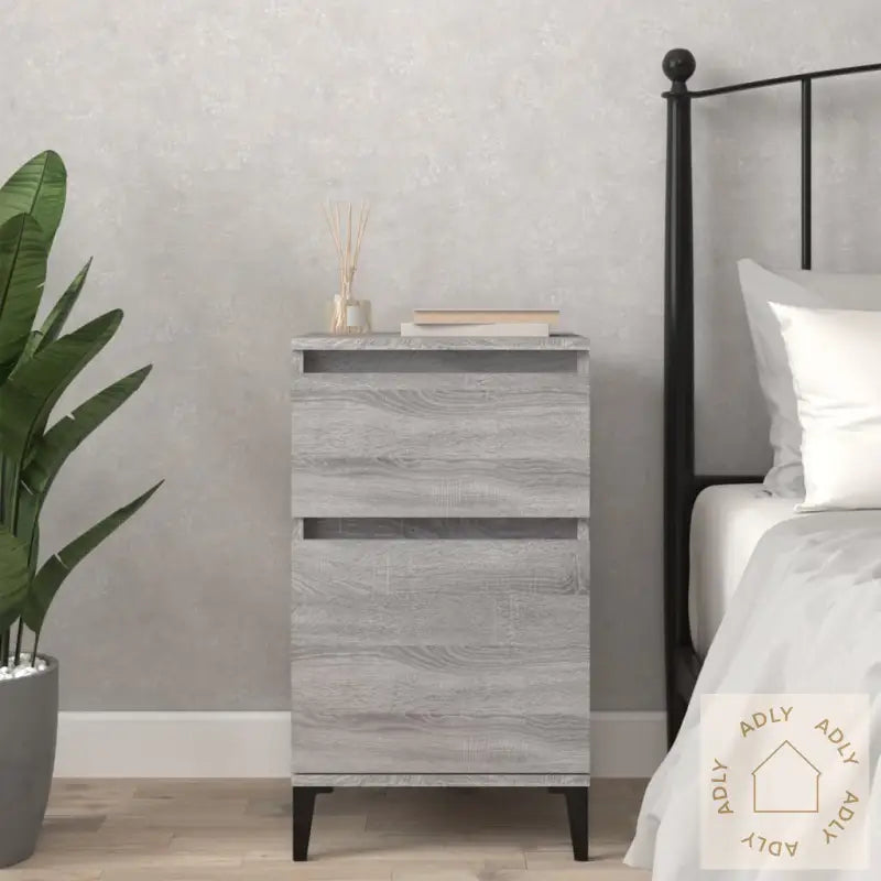 Nattbord Grå Sonoma 40X35X70 Cm