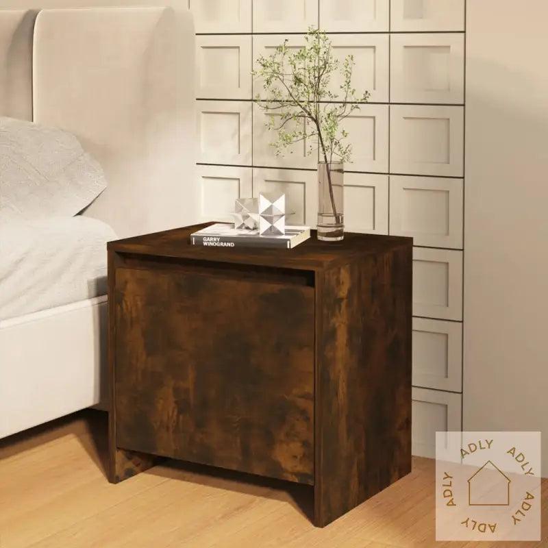 Nattbord Røkt Eik 45X34X44,5 Cm Konstruert Tre